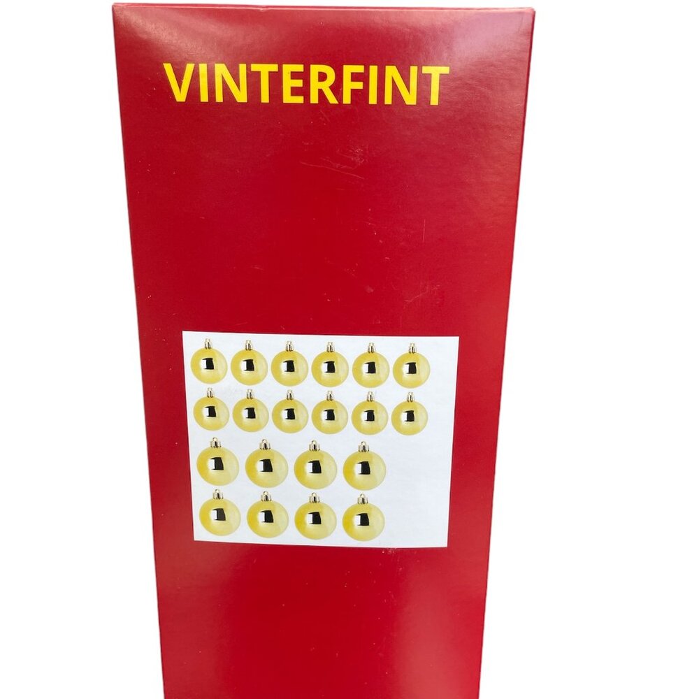 Ikea Vinterfint Gold 20 Christmas Bauble Bulbs 905.575.51 New Sealed